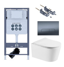 Комплект инсталляции AQUATEK ОБЕРОН T (рама INSP-0000001, крепеж KKI-0000016, клавиша PNS-0000009, унитаз AQ1365T-00 soft-close) INSP-0000001/KKI-0000016/PNS-0000009/AQ1365T-00