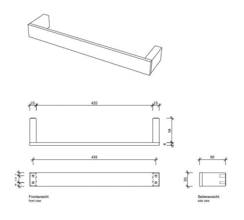 Полотенцедержатель Decor Walther Contract 45 см черный матовый 0650760