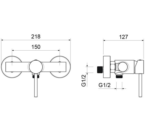 Смеситель для душа Aquanet Европа хром AQ1360CR
