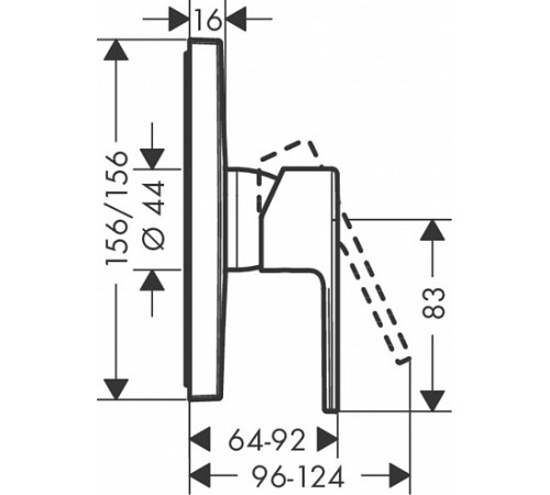 Комплект смесителя для душа Hansgrohe Vernis Shape скрытого монтажа матовый черный (71668670 + 01800180) 71668670S