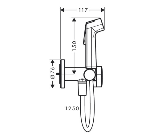 Комплект гигиенического душа hansgrohe Bidette 1jet S со встраиваемой частью матовый черный 29232670/29235180 29232670S