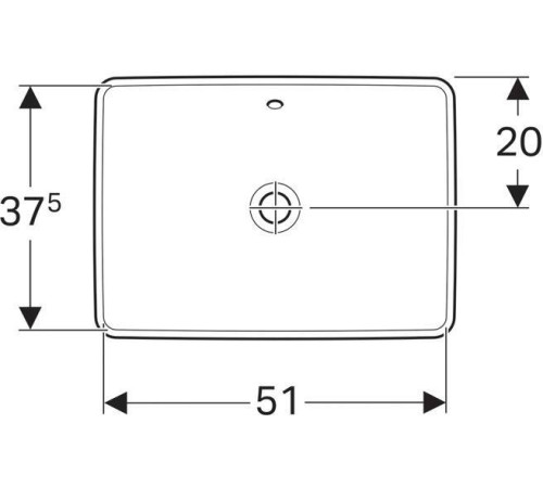 Раковина встраиваемая Geberit VariForm прямоугольная 55х40 см с переливом 500.736.01.2