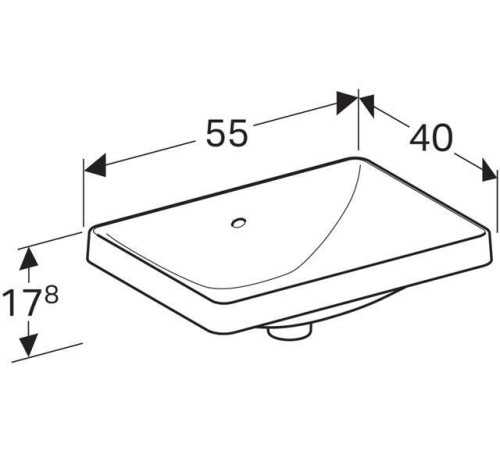 Раковина встраиваемая Geberit VariForm прямоугольная 55х40 см с переливом 500.736.01.2