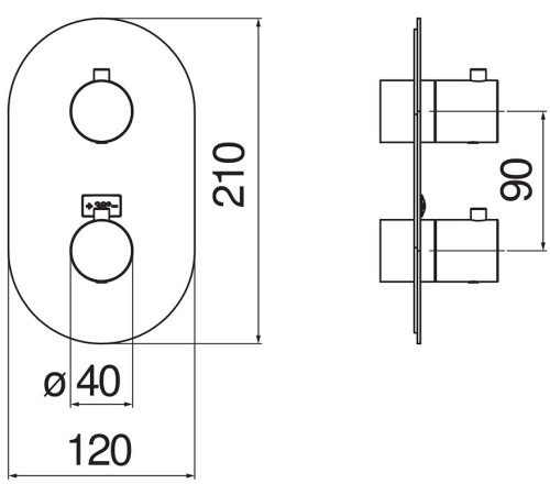Смеситель для ванны термостатический Paffoni Live внешняя часть хром WE00102/TCR