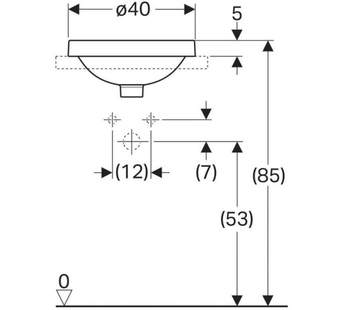 Раковина встраиваемая Geberit VariForm круглая D 40 см без перелива 500.702.01.2