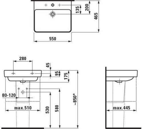 Раковина Laufen Pro S 600x465 мм 8.1096.2.000.104.1