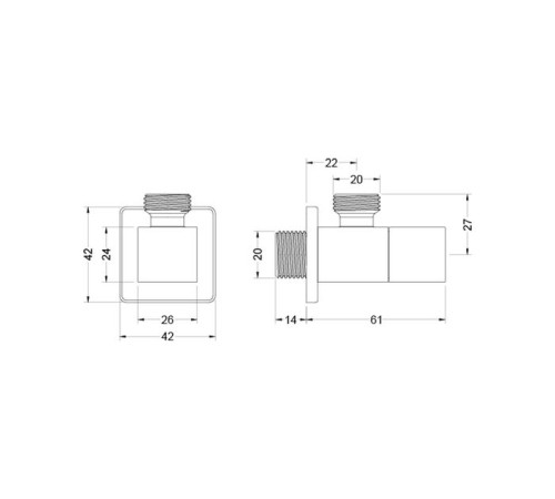 Угловой переходник Aquatek хром AQ2453CR