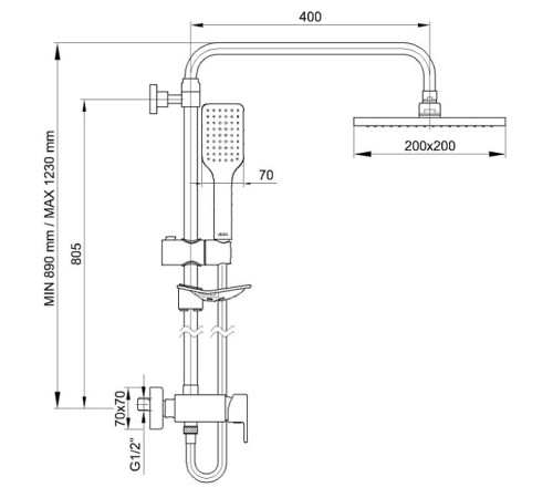 Душевая система TOPAZ Natura 102154038EX