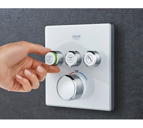 Термостат для душа GROHE Grohtherm SmartControl внешняя часть на 3 выхода белая луна 29157LS0