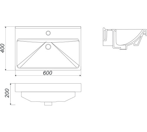 Умывальник FEST 60 WB.FN/Fest/60-C/WHT.G/S1