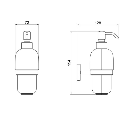 Дозатор для жидкого мыла Aquatek БЕТТА оружейная сталь AQ4605BGM