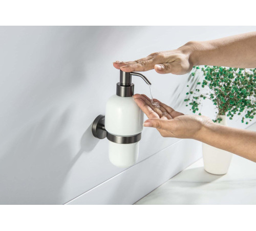 Дозатор для жидкого мыла Aquatek БЕТТА оружейная сталь AQ4605BGM