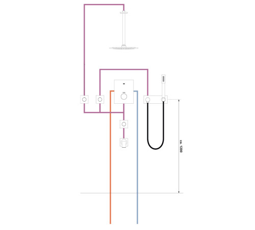 Душевая система hansgrohe Crometta E 240 1jet Showerpipe 27271000