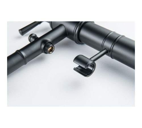 Смеситель для ванны напольный Aquanet Классик комплект матовый черный AQ1545MB