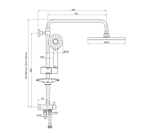 Душевая система TOPAZ Myra 102158030EX
