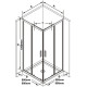 Душевой уголок квадратный RAVAK Blix Slim BLSRV2-90 блестящий Transparent X1LM70C00Z1