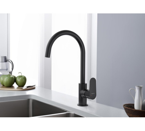 Смеситель для кухни Aquanet Oberon матовый черный AQ1282MB