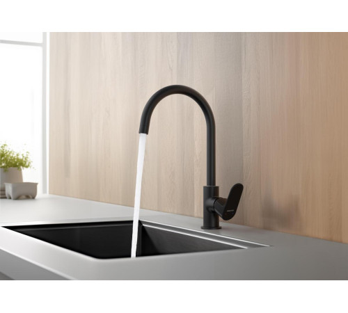 Смеситель для кухни Aquanet Oberon матовый черный AQ1282MB