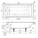 Ванна чугунная Wotte Line 1600х700х392 мм Line 1600x700