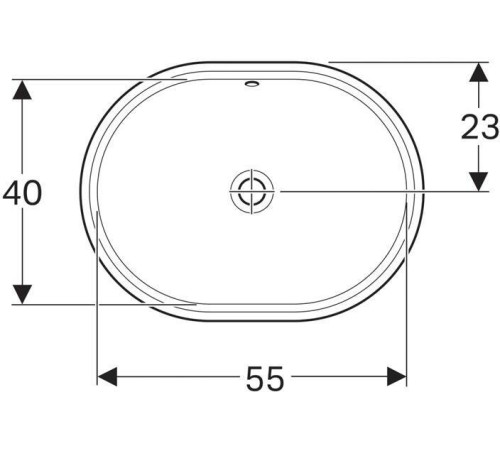 Раковина под столешницу Geberit VariForm эллиптическая 55х40 см с переливом 500.756.01.2