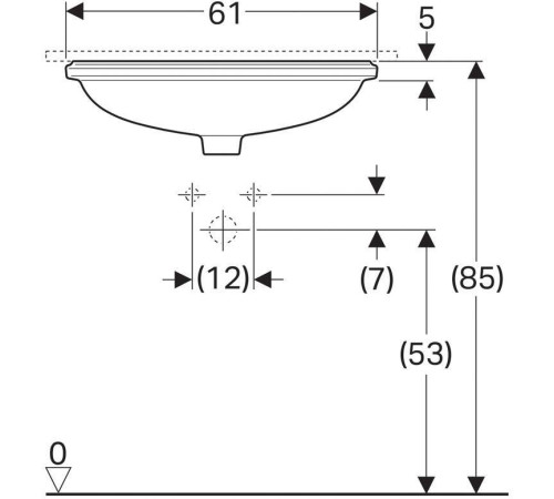 Раковина под столешницу Geberit VariForm эллиптическая 55х40 см с переливом 500.756.01.2