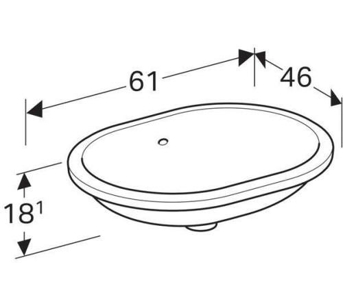 Раковина под столешницу Geberit VariForm эллиптическая 55х40 см с переливом 500.756.01.2