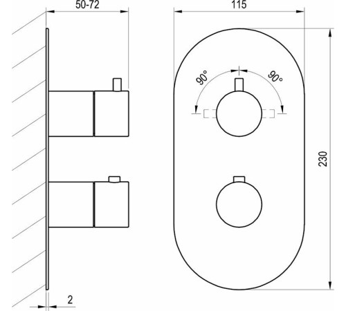 Смеситель скрытого монтажа Ravak Espirit ES 063.20GB.O2 графит X070323