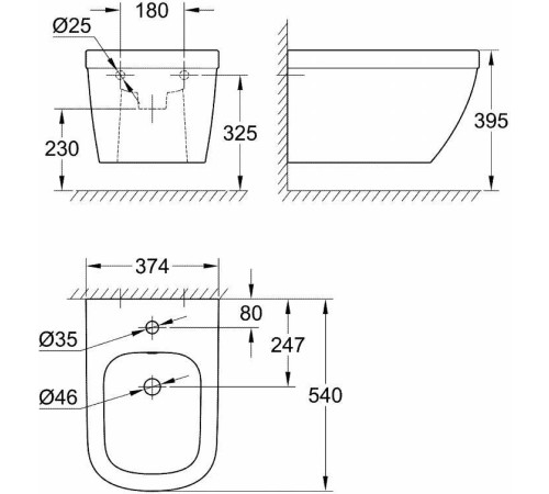 Биде подвесное GROHE Euro Ceramic 39208000