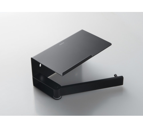 Бумагодержатель с полкой Aquanet Libra AQ4929MB матовый черный AQ4929MB