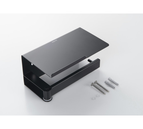 Бумагодержатель с полкой Aquanet Libra AQ4929MB матовый черный AQ4929MB