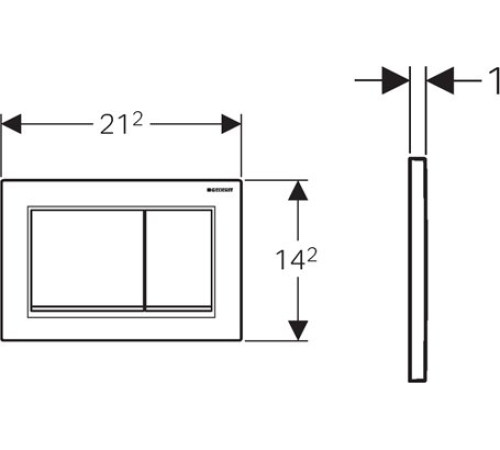 Смывная клавиша Geberit Omega30 для двойного смыва черный/глянцевый хром 115.080.KM.1