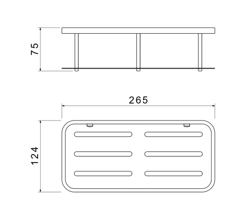 Полка для душа Aquanet AQ4936BG шлифованное золото AQ4936BG