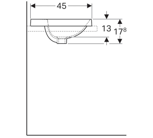 Раковина встраиваемая Geberit VariForm эллиптическая 60х45 см с отверстием под смеситель 500.732.01.2