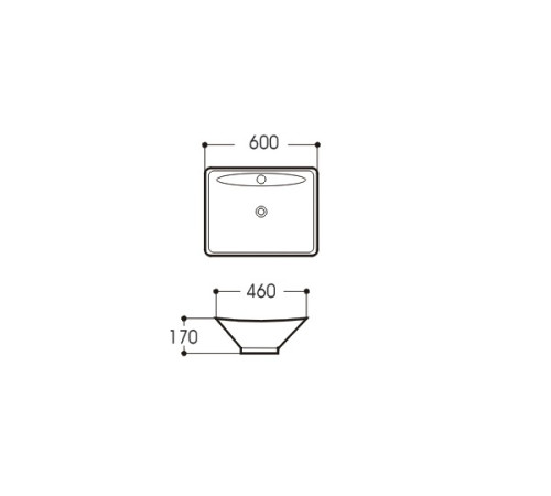 Раковина накладная Aquanet 600x460x170 мм AQ5518-00