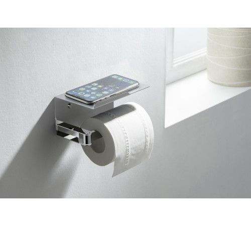 Бумагодержатель с полкой Aquanet Libra AQ4929CR хром AQ4929CR