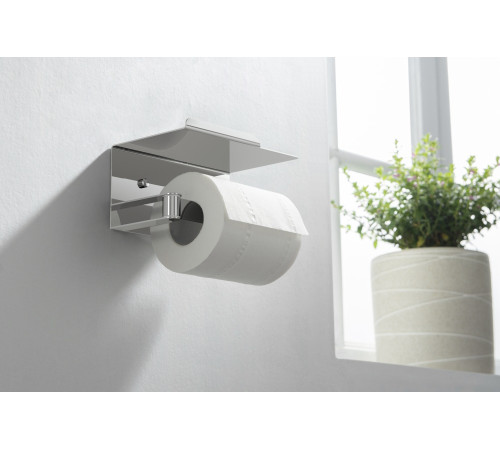 Бумагодержатель с полкой Aquanet Libra AQ4929CR хром AQ4929CR