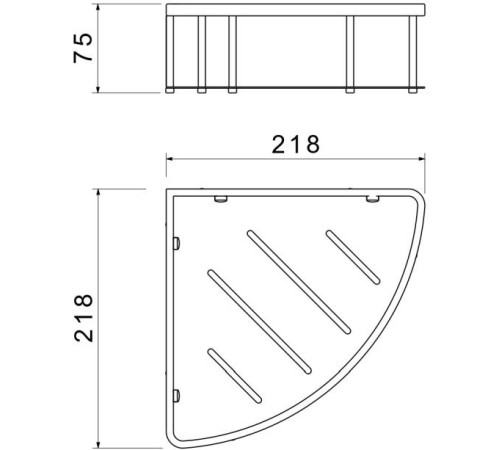 Полка угловая Aquanet AQ4926MB матовый черный AQ4926MB