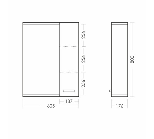 Зеркало для ванной Rosa Лагуна-01 605х800х176 мм белое ZLGN65