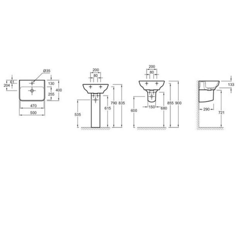 Раковина Jacob Delafon Struktura 50x40 см с отверстием под смеситель EGF112-00