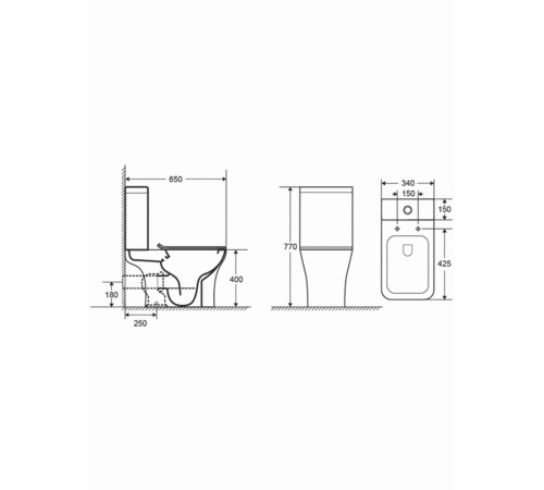 Унитаз напольный безободковый Aquatek Optima Square 665x345x775 мм AQ4411-00