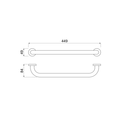 Поручень Aquatek 450 мм оружейная сталь шлифованный черный хром AQ4995BGM