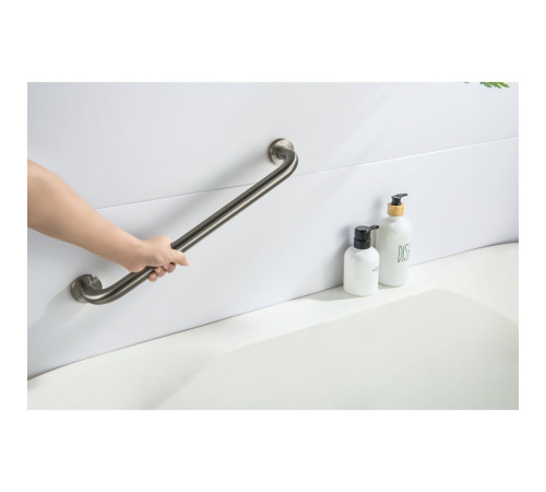 Поручень Aquatek 450 мм оружейная сталь шлифованный черный хром AQ4995BGM