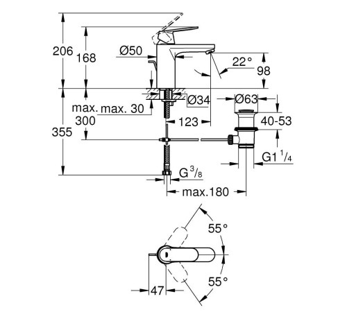 Набор для ванны GROHE Eurosmart Cosmopolitan 3 в 1 со смесителями и душевым гарнитуром 1000179