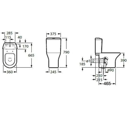 Унитаз напольный под бачок Roca Leon 342649000