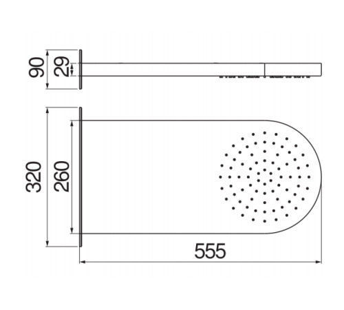 Верхний душ Paffoni 55х26 см AD139/127CR