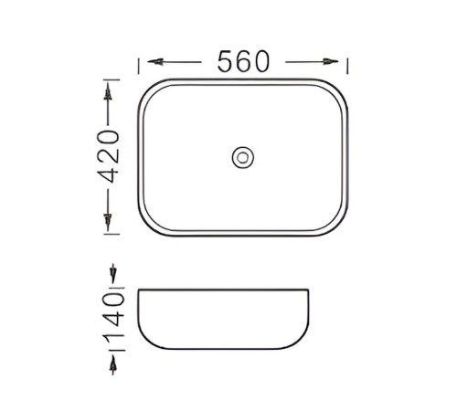 Раковина накладная Aquanet 560x420x140 мм матовый черный AQ5526-MB