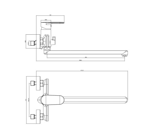 Смеситель для ванны с длинным изливом Aquanet Ника матовый черный AQ1842MB