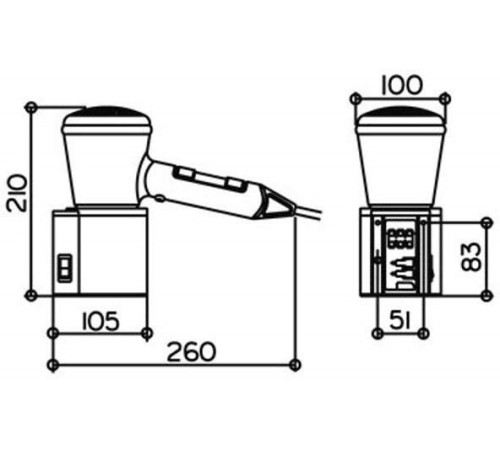 Фен настенный KEUCO PLAN 2000 Вт хром/темно-серый 14995010037