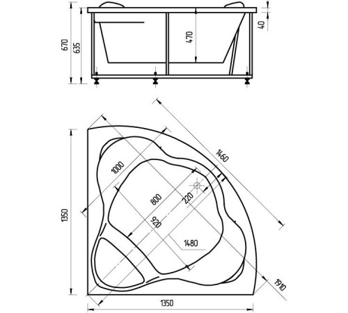 Стойка приборная Галатея пустая с фронтальным экраном GAL135-0000022