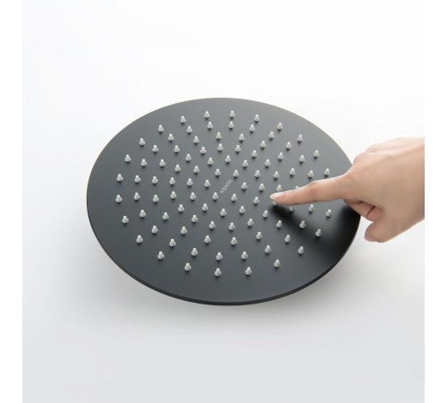 Верхний душ Aquanet AQ2077MB круглый 250х7 мм матовый черный AQ2077MB